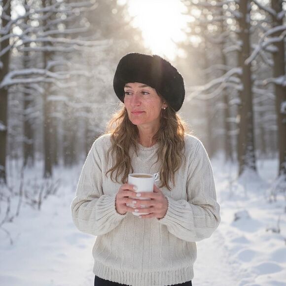 Zara Accessories - Zara Faux Leather & Fur Winter Hat Small Black Mob Wives Goth Luxury Old Money